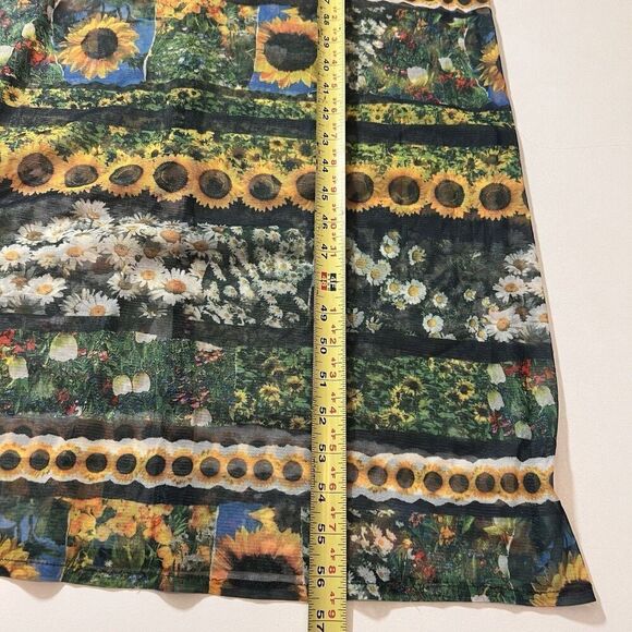 Tripp NYC Mesh Maxi Dress Size L Y2K Forest Fairy Grunge V Neck - Picture 5 of 6